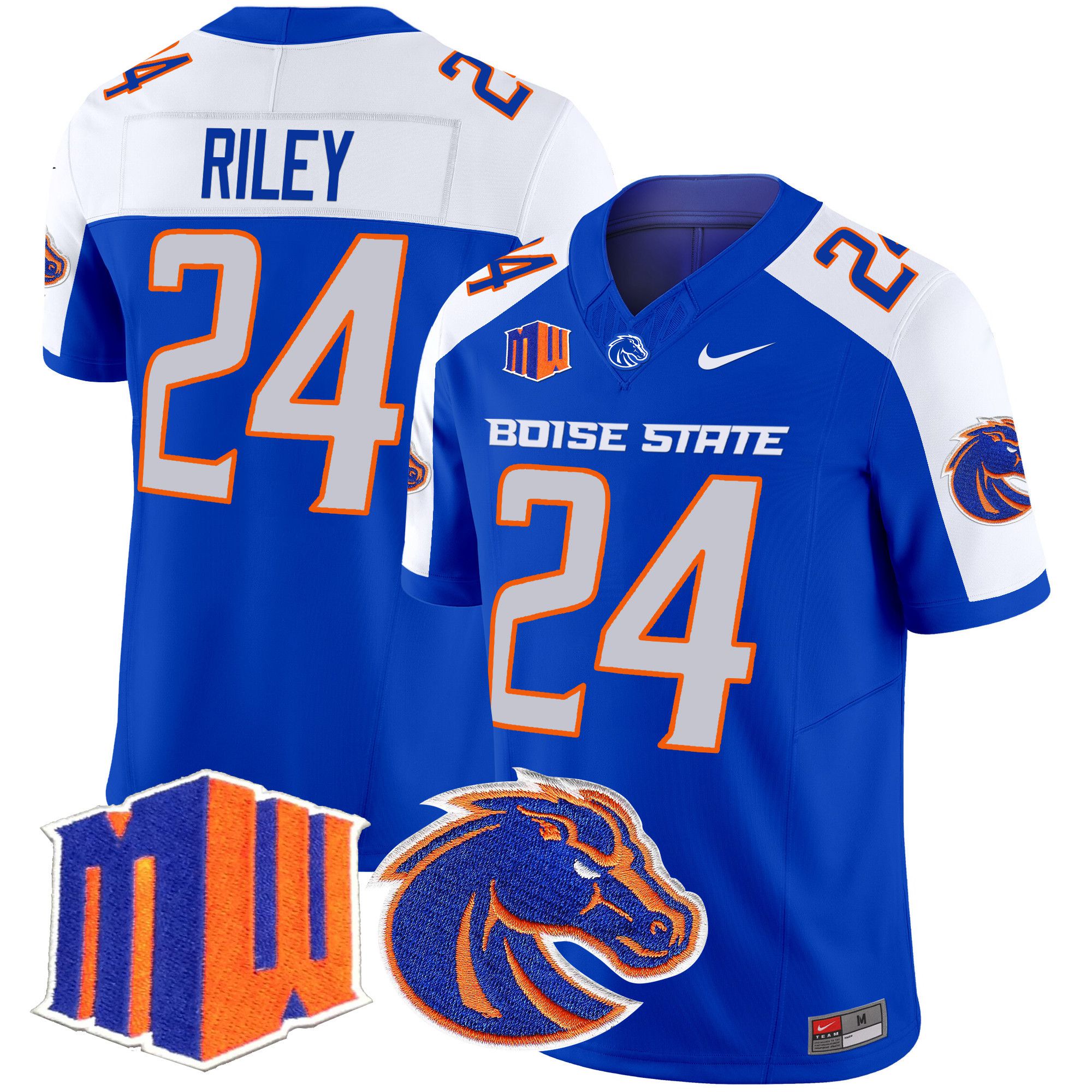 Men Boise State Broncos #24 Riley Blue Nike 2024 Vapor Limited NCAA Jersey->->NCAA Jersey